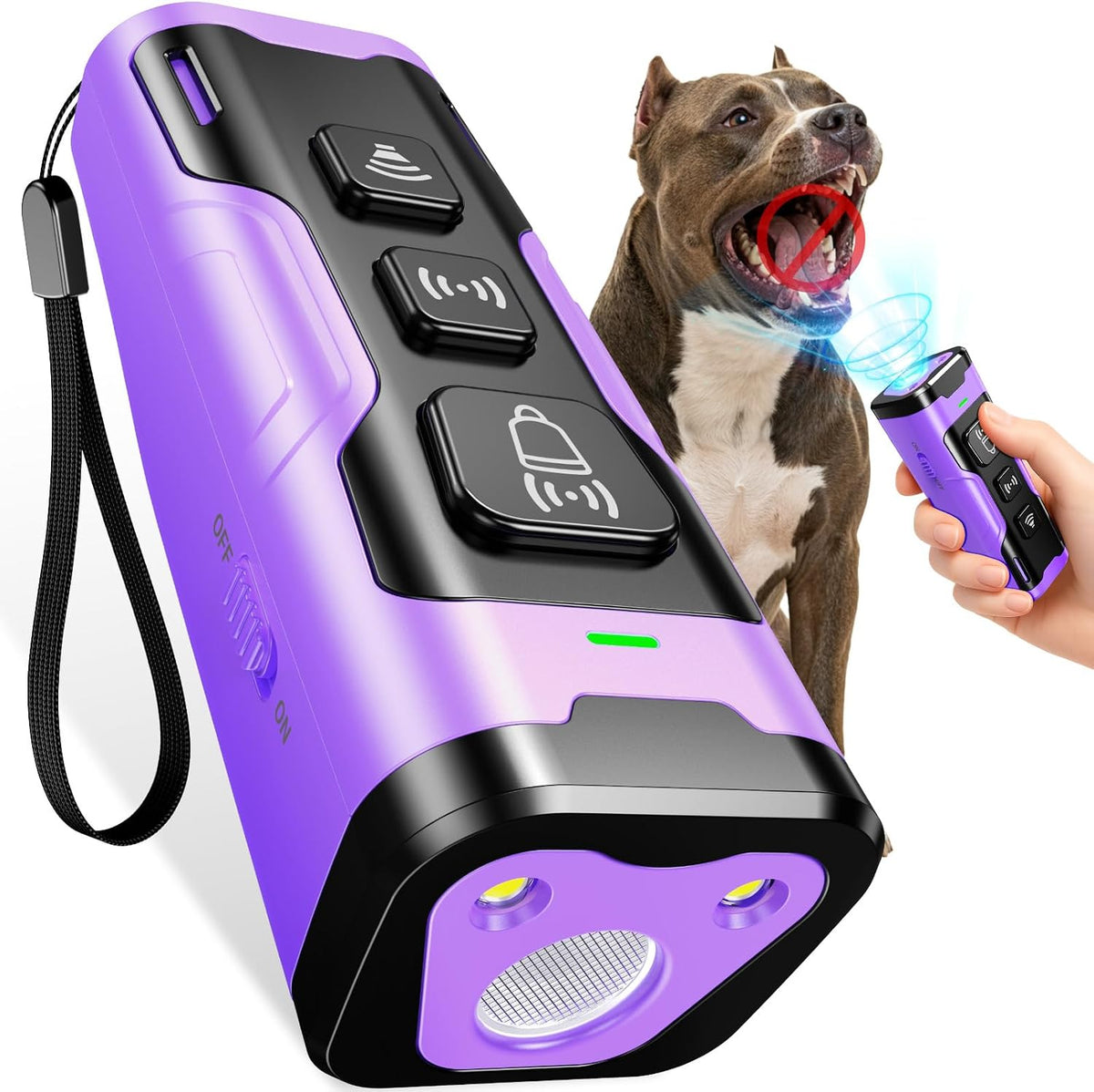 Stop Dog Barking Fast & Safely, Ultrasonic Bark Deterrent for Indoor Outdoor Use, anti Barking Device for Dogs with 4 Modes, 50Ft Range, Easy to Use No Bark Device for a Quieter Home