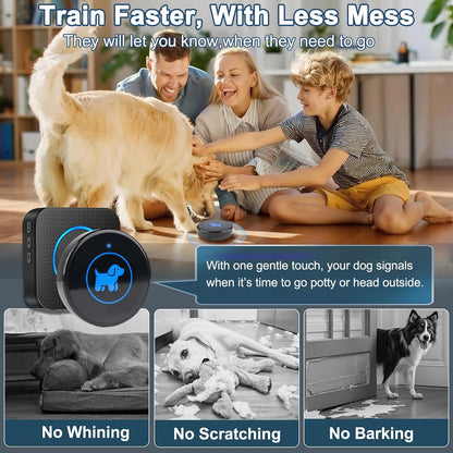 Dog Door Bell for Potty Training, Easy-Touch Wireless Dog Doorbell for Dogs to Go Outside, IP65 Waterproof, 1000Ft Range, 55 Melodies & 5 Volume Levels, 1 Buttons