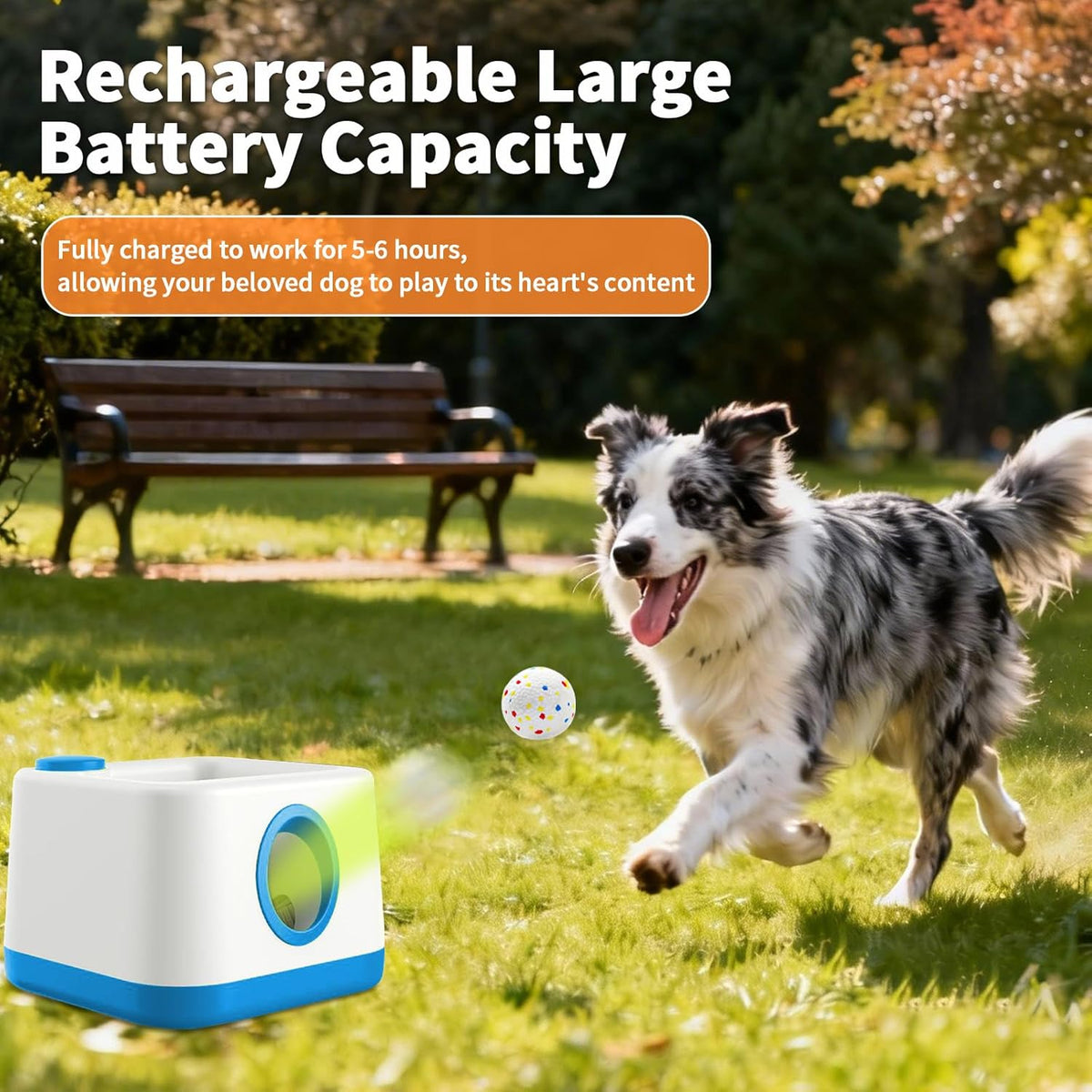 Automatic Dog Ball Launcher, Auto/Manual Paw-Activated Dog Ball Thrower