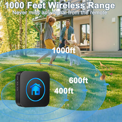 Dog Door Bell for Potty Training, Easy-Touch Wireless Dog Doorbell for Dogs to Go Outside, IP65 Waterproof, 1000Ft Range, 55 Melodies & 5 Volume Levels, 1 Buttons