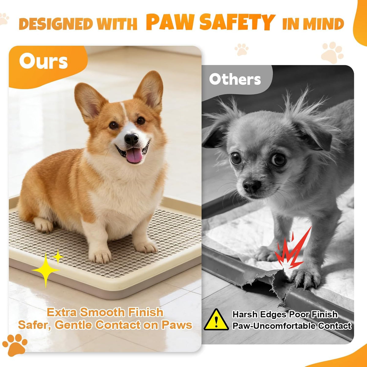 Dog Potty Tray Fits 22 X 22 in Pee Pad, Potty Training for Puppy Pad Holder
