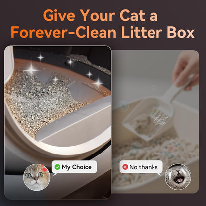 Self Cleaning Litter Box for Multiple Cats, G1 Automatic Litter Box with Smart APP Control & Health Monitoring, Includes 2 Roll Trash Bags and Litter Mat (Grey)