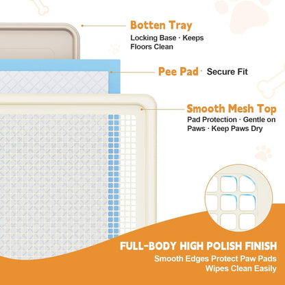 Dog Potty Tray Fits 22 X 22 in Pee Pad, Potty Training for Puppy Pad Holder