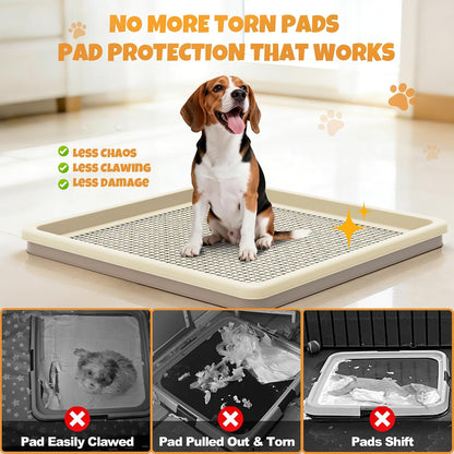 Dog Potty Tray Fits 22 X 22 in Pee Pad, Potty Training for Puppy Pad Holder