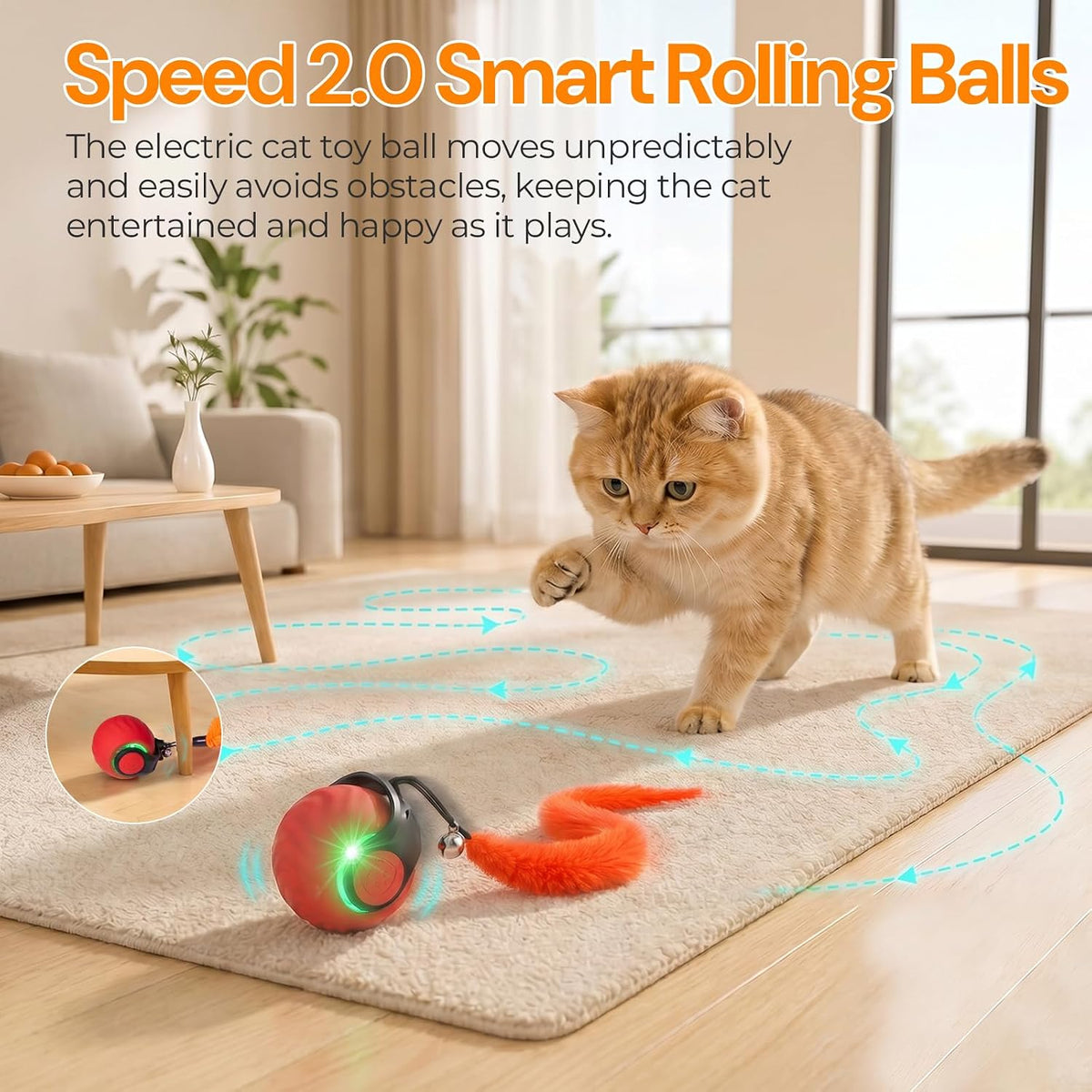 2026 Interactive Cat Toys with Bird Sounds & 3 Modes for Indoor Cats Play